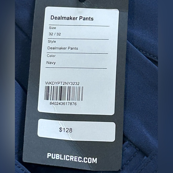 Public Rec Pants Mens 32x32 Blue Dealmaker 5 Pocket Performance Stretch NWT - Picture 4 of 10